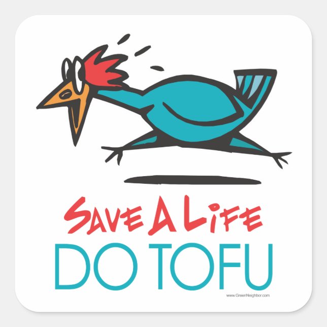 Sticker Carré Do Tofu Vegetarian Vegetarian (Devant)