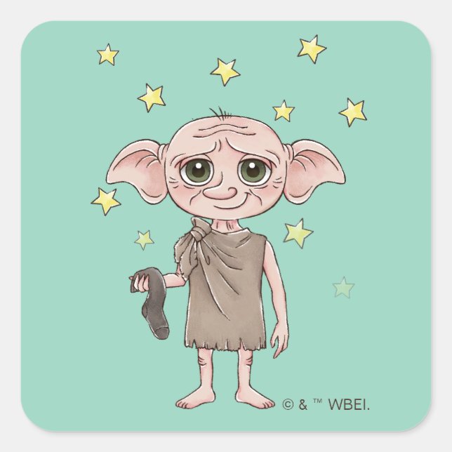 Sticker Carré Dobby Watercolor Character Art (Devant)