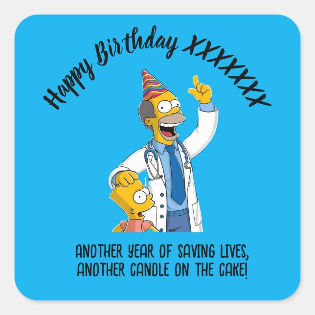 Sticker Carré DOCTORS BIRTHDAY anti-stress psychiatry (Devant)