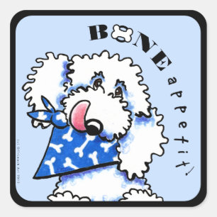 Sticker Carré Dog Bone Appetit ! Aliments pour animaux de compag