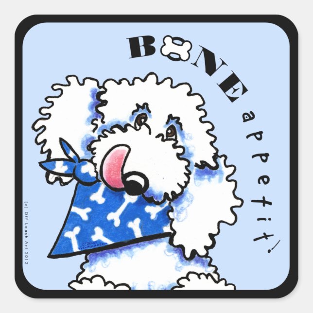 Sticker Carré Dog Bone Appetit ! Aliments pour animaux de compag (Devant)