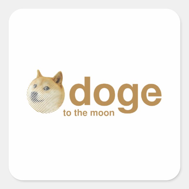Sticker Carré doge, pièce, pièce de doge, dogecoin (Devant)