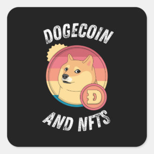 Sticker Carré Dogecoin Et Nfts - Doge Doge Crypto