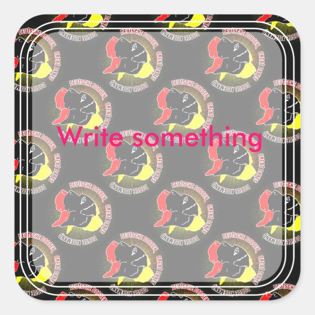 Sticker Carré Doggen Schwarz (Devant)