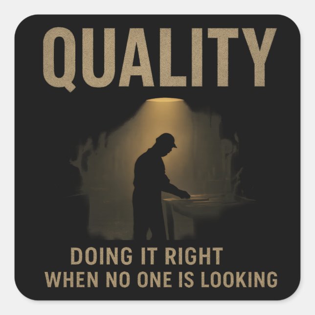 Sticker Carré Doing It Right - Quality Engineer Motivation (Devant)