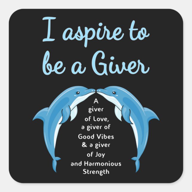 Sticker Carré Dolphin Sea Dolphins Animal Water Ocean Funny Cade (Devant)