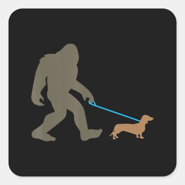 Sticker Carré Don de chien | Bigfoot Walking Dachshund (Devant)