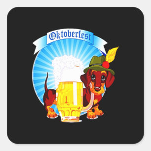Sticker Carré Don de chien Cool Dachshund