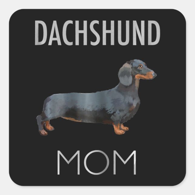 Sticker Carré Don de chien | Dachshund Maman Chien (Devant)