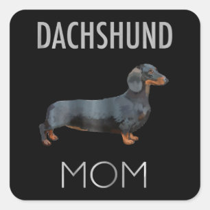 Sticker Carré Don de chien   Dachshund Maman Chien
