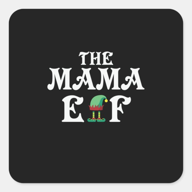 Sticker Carré Don de Noël à l'elfe maman (Devant)