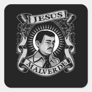 Sticker Carré Don Jesus Malverde Héros mexicain Jesus Malverde