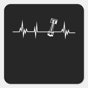 Sticker Carré Don Piston Heartbeat pour les amateurs de voiture