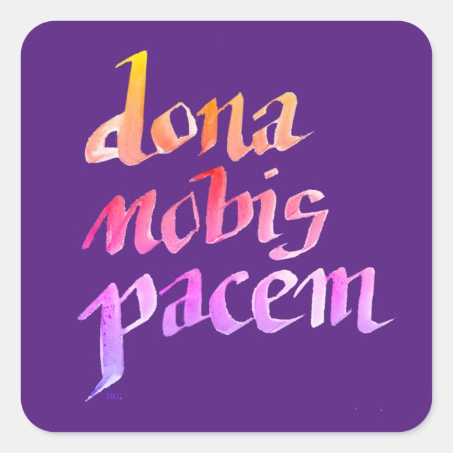 Sticker Carré Dona Nobis Pacem Prière latine antique pour la pai (Devant)
