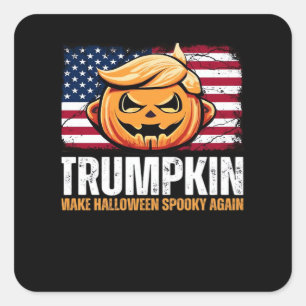 Sticker Carré Donald Halloween - Trumpkin rendre Halloween Éffra