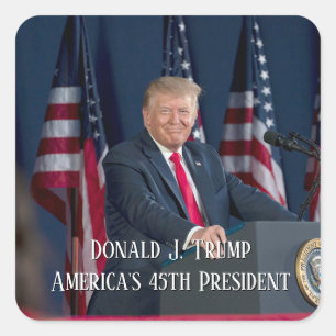 Sticker Carré Donald J. Trump 45e président Keepsaké