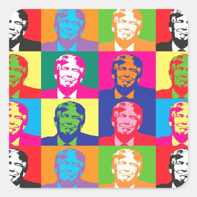 Sticker Carré donald trump (Devant)