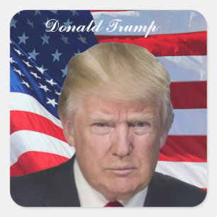 STICKER CARRÉ DONALD TRUMP