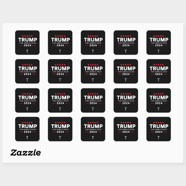 Sticker Carré Donald Trump 2024 redonne l'élection américaine (Feuille)