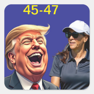 Sticker Carré Donald Trump 45-47 Kamala harris