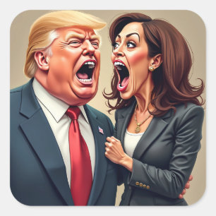 Sticker Carré Donald Trump Kamala harris