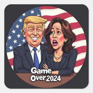 Sticker Carré Donald Trump Kamala harris