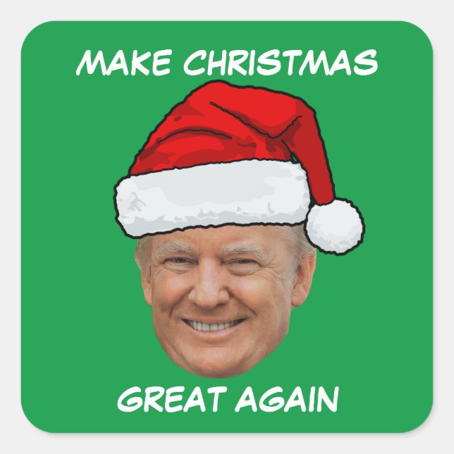 Sticker Carré Donald Trump Le Père Noël Rendre Noël magnifique (Devant)