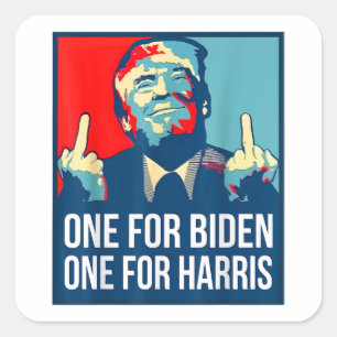 Sticker Carré Donald Trump Middle Finger Biden Harris America Re