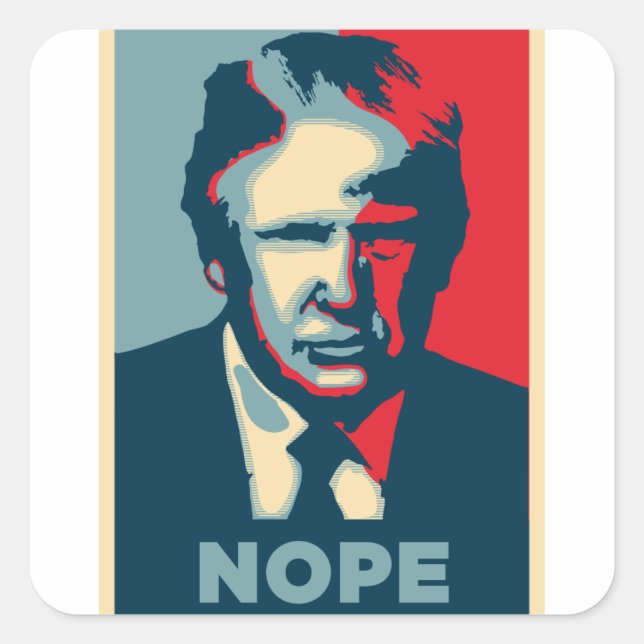 Sticker Carré donald trump nope (Devant)