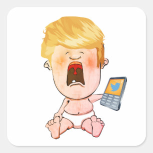 Sticker Carré Donald Trump pleurant son bébé