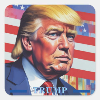 Sticker Carré Donald Trump Pop Art