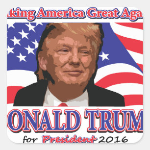 Sticker Carré Donald Trump pour le président
