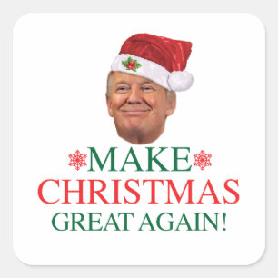 Sticker Carré Donald Trump - Rendre la grandeur de Noël