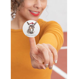 Sticker Carré Donkey de Noël, personnalisable