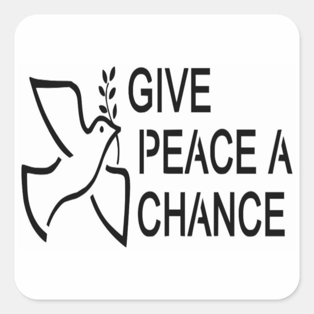 STICKER CARRÉ DONNER UNE CHANCE À LA PAIX (Devant)