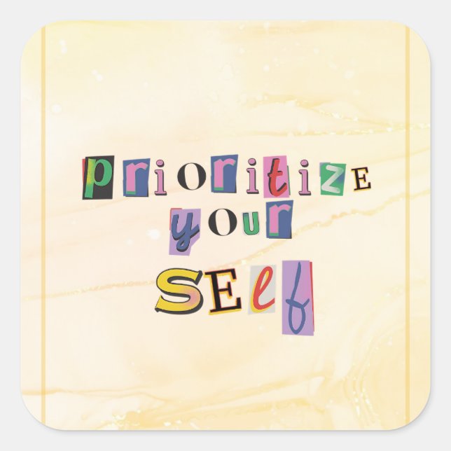 Sticker Carré Donnez-vous la priorité (Devant)