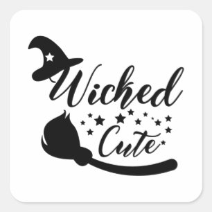 Sticker Carré Dons amusants d'Halloween - Wicked Cute