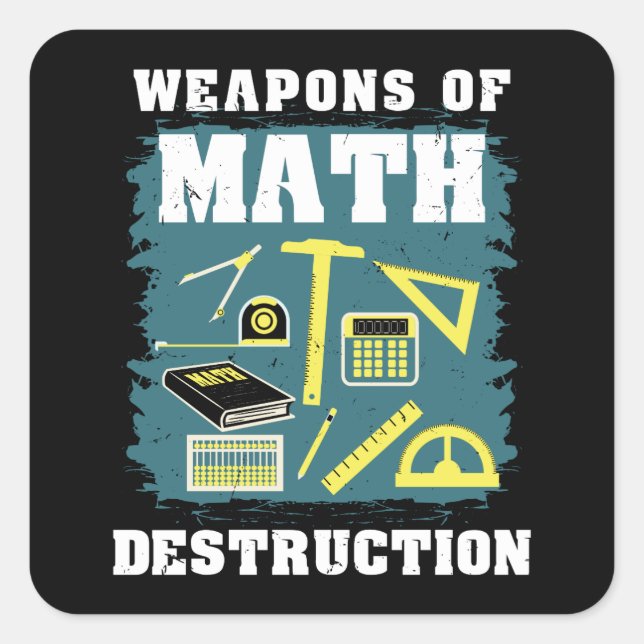 Sticker Carré Dons de maths amusants (Devant)