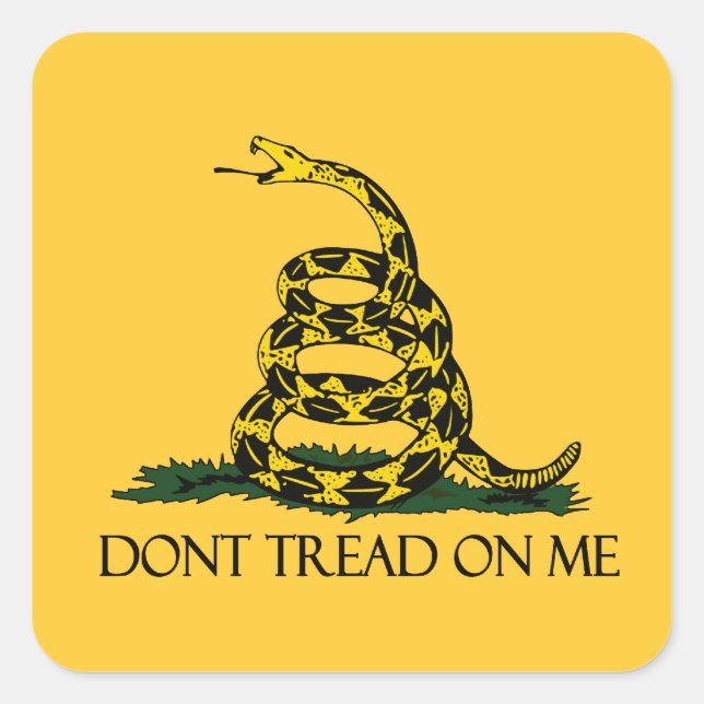 Sticker Carré Dont Tread on Me Gadsden Drapeau militaire histori (Devant)
