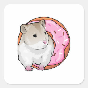 Sticker Carré Donut Hamster