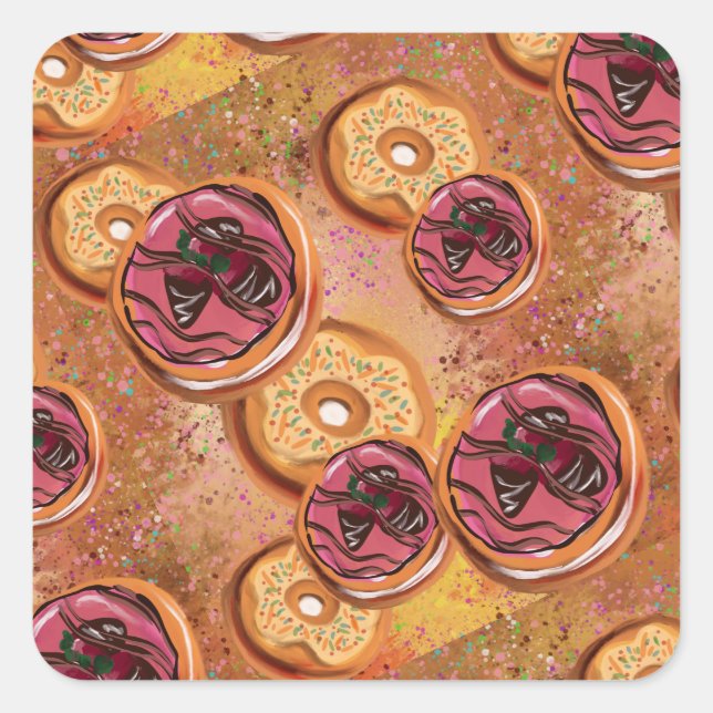 Sticker Carré Donuts (Devant)