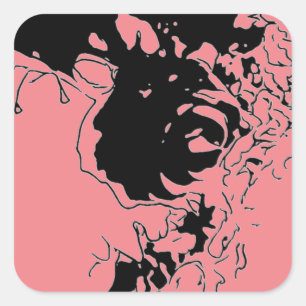 Sticker Carré Doodle de fleurs