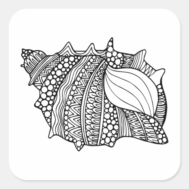 Sticker Carré Doodle inspiré (Devant)