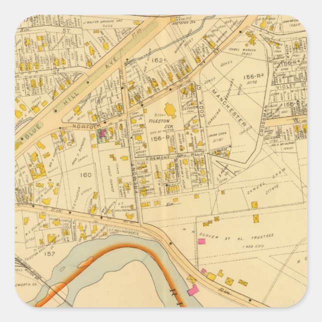 Sticker Carré Dorchester, Massachusetts 6 (Devant)