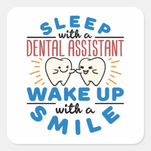 Sticker Carré Dormir avec une assistante dentaire Réveillez-vous