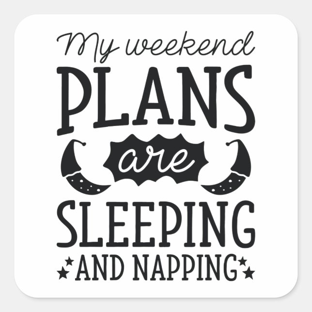 Sticker Carré Dormir Et Napper (Devant)