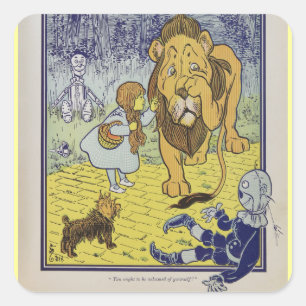 Sticker Carré Dorothy et le lion lâche de magicien d'Oz