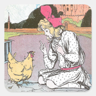 Sticker Carré Dorothy libère la poule jaune
