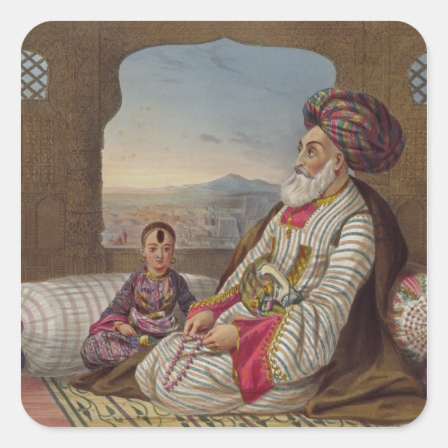 Sticker Carré Dost Mahommed (1793-1863) Roi de Caubul et son Y (Devant)