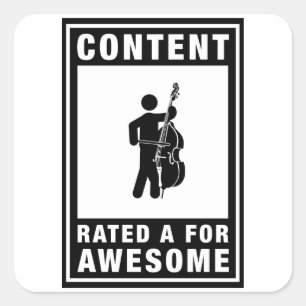 Sticker Carré Double bassiste